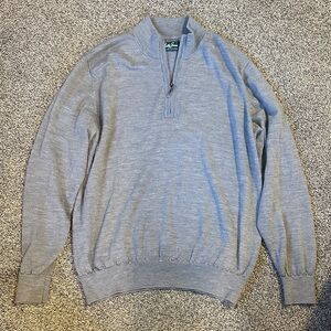 Bobby Jones Men's Gray Half-Zip Sweater 100% wool